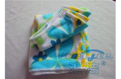 China Ultra-soft Cleaning Printed Microfiber Cloth Machine Washable 24” x 16” supplier