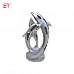 Modern Famous life size Dolphins Stainless Steel Cute & Funny Vivid Animal Sculptures outdoor animal sculptures Statue for sale