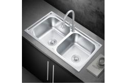 China Brushed Gunmetal Stainless Steel Kitchen Sink 33x22 Two Bowl supplier