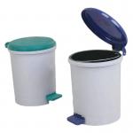 Round Sanitary Bucket 18L Plastic Trash Can Office Paper Trichothis with Lid Foot Paper Bucket with Inner Bucket for sale