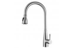 China High Arc Gooseneck Kitchen Tap Extendable Spray Head Sink Faucet supplier