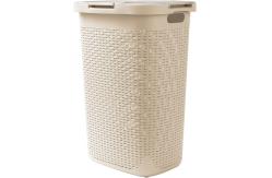 China Slim Plastic Laundry Hamper H57cm Large Plastic Laundry Basket With Lid supplier