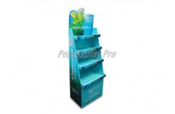 China Power Wing Cardboard Display Units With 3D Top Poster Header 4 Tiers supplier