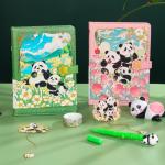 Kawaii Panda Notebook Gift Box Journal Set With Notebook Pen Handheld Fan Thermos