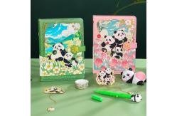 China Kawaii Panda Notebook Gift Box Journal Set With Notebook Pen Handheld Fan Thermos supplier