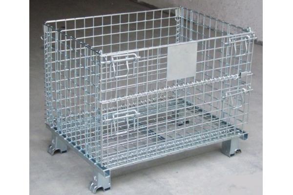 Customized Heavy Duty Foldable Wire Mesh Container Storage Cages with Name Plate