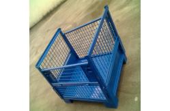 China Steel Collapsible Pallet Container , Stackable Rigid Wire Containers With Targets On Feet supplier