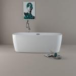 170x80x58cm Acrylic Soaking Tub With Center Drain