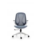 Customization White Grey Mesh Swivel Office Chair MID Back With Armrest for sale