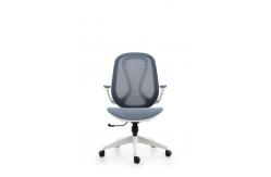 China Customization White Grey Mesh Swivel Office Chair MID Back With Armrest supplier