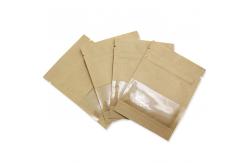 China Snack Nuts Beans Small Packaging Bag Brown Kraft Paper k With Frosted Window supplier