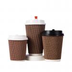 100% Biodegradable White Cowhide Double Wall Coffee Paper Cup With Water-based Coating Customized Paper Cup for sale