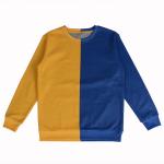 Blue Yellow Plain Crew Neck Sweatshirt for sale