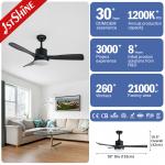 Adjustable Speed Remote Control Ceiling Fan , Quiet Energy Saving LED Ceiling Fan