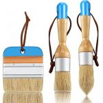 3 Pieces Blue Color Chalk And Wax Paint Brushes Bristle Stencil Brushes for sale