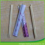 Chinese Style Round Bamboo Chopsticks Disposable With Paper Sleeve for sale