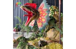 China Simulation Life Size Animatronic Dinosaur Dilophosaurus For Amusement Park supplier