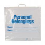 55cm*40cm Handle Plastic LDPE Patient Belonging Bags White Color for sale