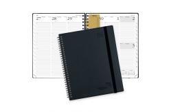 China Black PU Leather Softcover Vertical Weekly Planner With Daily Schedule supplier