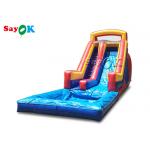 Huge Outdoor Inflatable Water Slides 3x6.5x5.5m Family Double Lane Inflatable Bouncer Slide With Pool for sale