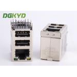 Cat3 RJ45 Connector Stack Over Dual USB 2.0 A Type With Y/G Led for sale