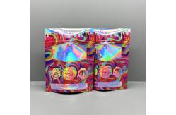 China 3.5g Mylar Holographic Bags Doypack With Zipper For Weed Flower supplier