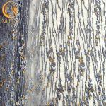 Colorful MDX Floral Lace Fabric Embroidery Glitter Sequins Decoration for sale