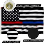 Single Reverse Knitted Polyester Thin Blue And Red Line Flag Waterproof for sale