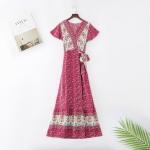 Customize RAYON COTTON LONG WRAP DRESS for sale