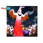 LED Decoration Inflatable Ghost Halloween White With Red Eyes