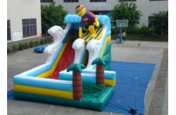 China Surfboard Man Outdoor Inflatable Water Slide , Party Big Blow Up Water Slides supplier