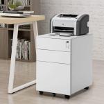 Locking File Cabinet 3 Drawer Rolling Metal Mobile File Cabinet