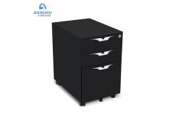 China Vertical Three Drawers Movable Metal Filing Cabinet With Wheels supplier