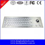 Backlight Panel mount rugged keypad Metal 65 full travel keys , integrated Trackball