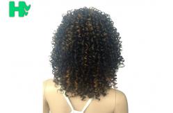China Kinky Curly Short Synthetic Wigs Natural Looking Brown Mixed Black supplier