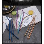 Personalized Reusable Stainless Steel Straws Engraved Gold Silver Green for sale