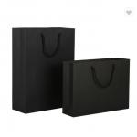 ODM Matte Lamination Paper Bag Packaging Custom Logo Black Shopping Bag for sale