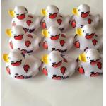 Red Heart Shaped Custom Rubber Ducks Water Resistant Non Toxic Safe For Kids for sale