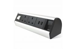 China Desktop Rack Mount Power Strip , Desk Mounted Power Sockets Electroplate Surface Treated supplier