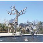 Contemporary Metal Animal Sculptures Garden Deer Statues For Public Decoration for sale