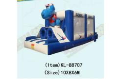 China White And Dark Blue Children Fun Park Inflatable Slide For Rentals supplier