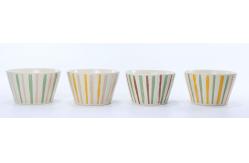 China Hand Drawn Pastel Vertical Stripe Ceramic Tableware Set (Mugs & Bowls) supplier