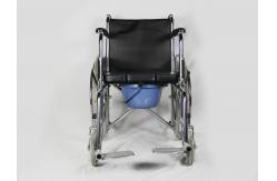 China 2 In 1 Folding Steel Wheelchair With U Shape Commode Seat supplier