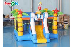 China Palm Tree Inflatable Jumping Castle With Surf Boy Tropical Slide supplier