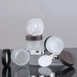 Clear Frosted Skincare Transparent Glass Jars Cosmetic 30ml 50ml 50g for sale