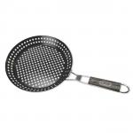 Non Stick Round Shape BBQ Tools Roasting Pan Rust Resistant Grill Basket Foldable