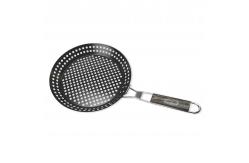 China Non Stick Round Shape BBQ Tools Roasting Pan Rust Resistant Grill Basket Foldable supplier