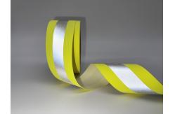 China Yellow Silver Yellow Fire Resistant Reflective Fabric Tape Applied To Safety Wear supplier