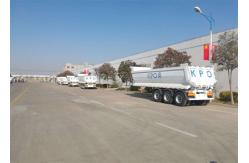 China Semi Trailer Red Dump 45 CBM 3 Axles Tipper Truck Trailer supplier