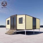 Customizable Step Double Wing Container House with Balcony EPS/PU/Rock Wool Insulation